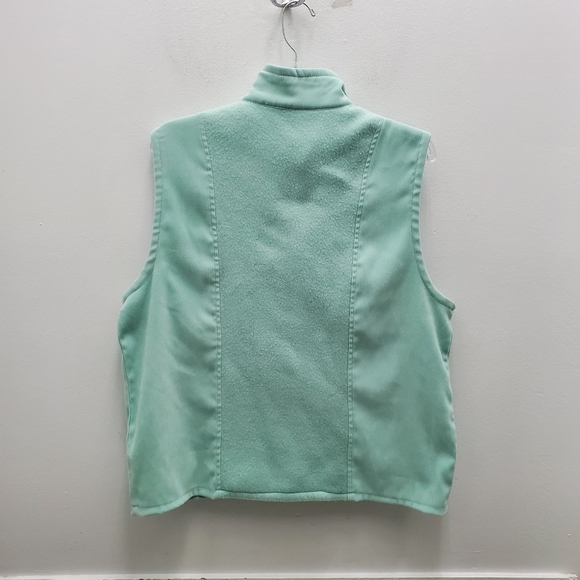 VTG Vest Rare Mint Green Pastel Shade Snap Down Sweatshirt w/ Pockets! Size 12 - Picture 10 of 13